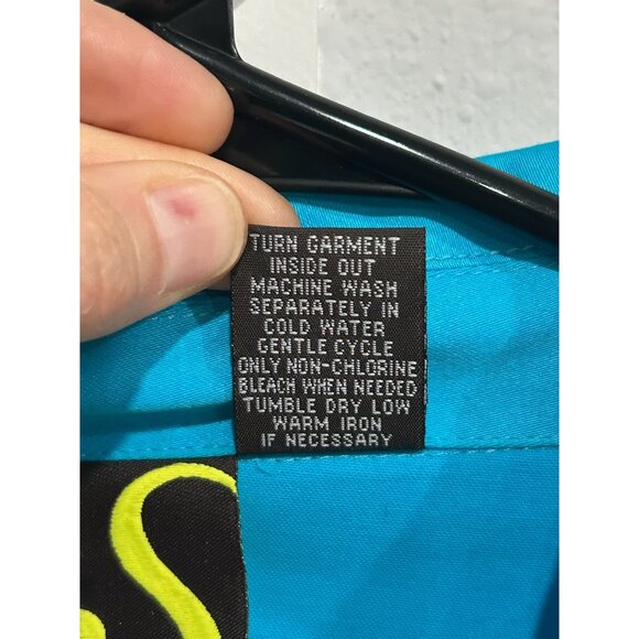 Sportelle Turquoise Studded Jacket Rhinestone Buttons 3/4 Sleeves Sz Large - Picture 7 of 8